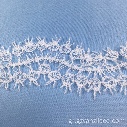 Λευκή Floral Flat Crochet Lace Trim